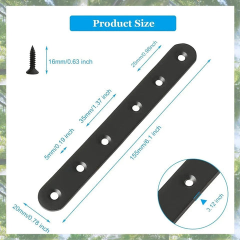 8 PCs Flat Straight Stainless Steel Brackets, Heavy Duty Mending Plates To Reinforce Wood And Metal Joints, Pro Level Furniture Repair Kit For Shelves And Drawers, Essential Hack To Keep Your Gear On Point