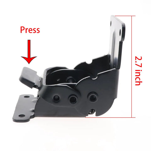 Heavy Duty 2 Pack High Carbon Steel Folding Hinges With Self Locking Grip And Mounting Screws For Table Legs Wall Shelves Diy Decking Slick Black Finish No Sweat showing side view with 2.7 inch height.