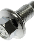 Oil Drain Plug Pilot Point M12-1.75 Thread, 15 Mm Head, Plug-and-Play Drop-In Replacement For Engine Oil Pan, Durable Metal Plug With Secure Seal, Fits Vehicles Replacing Missing Or Damaged Plug, silver hex drain plug close-up