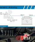Heavy Duty 100 Amp IP66 Waterproof Fuse Block Kit With 5/16 Inch Stud Terminals For RV Car Boat Crane And Charging Stations Five Pack Durable Ceramic PPS Housing Delivers Reliable Battery Protection On The Move. wiring diagram and installed fuse block on battery terminal