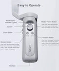 ISteady XE 3 Axis Smartphone Gimbal Stabilizer with Foldable Portable Design Lightweight 259g showing control buttons and features.
