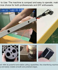 Heavy Duty Pneumatic Chamfering Tool With Six Blades And Four Bearings For Wood Metal Acrylic Deburring on a white surface.