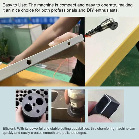 Heavy Duty Pneumatic Chamfering Tool With Six Blades And Four Bearings For Wood Metal Acrylic Deburring on a white surface.