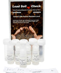 Lead Soil Test Strip Kit For DIY Garden Checks, 0-400ppm Range, Five Tests With Reagent And Sample Container visible