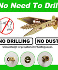 No Drill Drywall Anchors And Screws Kit Hangs Heavy Loads Up To Eighty Pounds Without Breaking A Sweat showing unique design and screws.