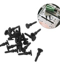 Twenty Piece Rock Solid Anti Vibration Fan Dampener Pins For PC Case Rig Setup Ultra Quiet Shock Absorbing Mount Hardware For Chill Cooling Builds, black polymer pins.