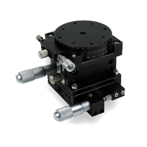 Motorized Rotary Positioning Stage With 60 Manual Displacement Table, Pro Grade Precision Lifting Slide XZR60R, side view