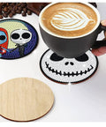 6 Piece Diamond Painting Coaster Kit With One Piece Thick Wood Base And 5D Diamond Dots DIY Cool Diamond Art Coasters For Beginners