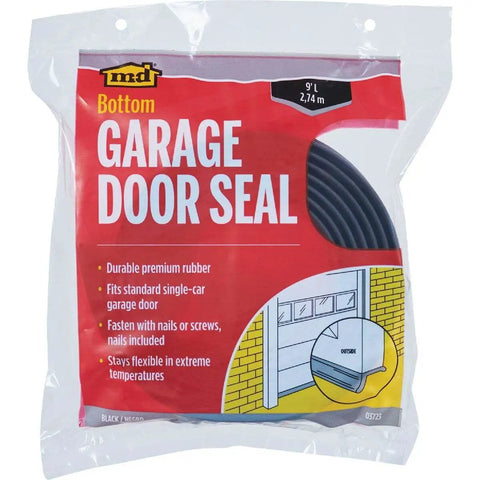 9 Foot Black Rubber Garage Door Bottom Seal For Weatherproofing And Draft Blocking That Stops Moisture Dust And Insects Easy Nail Or Screw Install Cut To Length For A Snug Fit Durable Outdoor Door Seal package