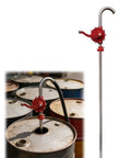 Heavy Duty Manual Fuel Transfer Pump For Drum Barrels, Hand Pump With 1 Meter Hose, Portable For Diesel Gasoline And Heating Oil, Easy Transfer, No-Fuss Operation, Delivers Up To 8 Gallons Per Minute, red metal hand pump on drum barrels