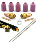 Pro Grade 15 Piece TIG Welding Torch Accessory Kit With Gas Lens And Ceramic Cup For 17 18 26 Series Torches
