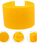 Built Different Yellow Column Protector Wrap For Warehouse Vertical Beam Support And Anti Collision Post Cover With Forklift Impact Shield For Grocery Store Safety Boss Level. Close-up view of flexible yellow column guard.