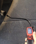 Combustible Gas Handheld Detector With 16 Inch Flexible Probe Visual Audible And Vibration Alarms shown detecting leak