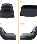 Universal Forklift Seat With Reinforced Steel Backrest And Built In Safety Micro Switch Engineered For Heavy Rig Work from front and side views.