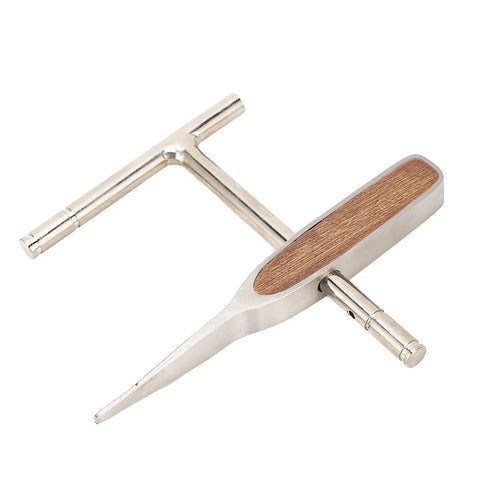 Stainless Steel Manual Wire Clamp Tool For Home Auto Pipeline And Industrial Repairs Heavy Duty Wire Gripper For Securing Parts And Holding Materials Steady During Assembly To Prevent Slippage And Ease Tightening, silver clamp with wood grip