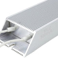 Braking resistor side view, aluminum housing, 500W 4Ω, wirewound dummy load with solder lug terminals