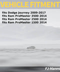 Vehicle fitment list for Rear Right Wheel Bearing And Hub Assembly Fits Journey 2009 Through 2017 And Ram ProMaster 1500 2500 3500 2014