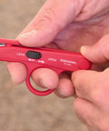 Hydroponic Finger Micro Snips With Precision Micro Tip Blades for herbs trimming in hand, red handle, compact design