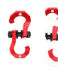 Three Quarter Inch D Ring Split Shackle Beefy Carbon Steel Heavy Duty Towing Winch Shackle in red, detailed view