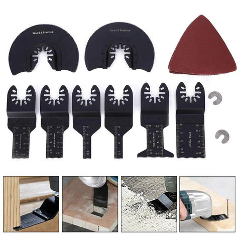 33 Piece Universal Oscillating Multitool Blade Set Heavy-Duty With High Carbon Steel Blades displayed on a white background
