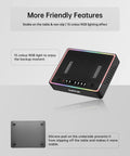 Dual Bay M.2 SSD Cloner Docking Station Offering 20Gbps Offline Duplication For Nvme To Nvme And Sata Drives With One Button Operation showing RGB lighting.