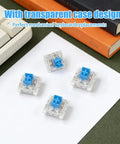 Blue 3 Pin Mechanical Keyboard Switches Kit With 90 Pcs And Switch Puller Dustproof And Waterproof Replacement Switches For DIY Keyboard Builds Clicky Feel Easy Install Great For Custom Keyboards, clear switches