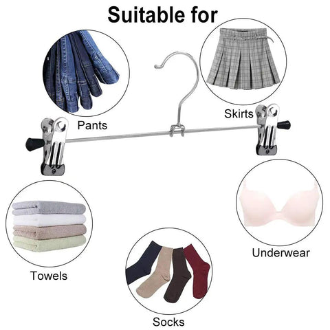 Heavy Duty Metal Pants Hangers With Clips Adjustable Skirt And Trouser Rack 20 Pack Tough As Nails Heavy Lifters Closet Game Changer For Dorm Bedroom Jeans Shorts Organization