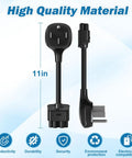 Road Trip Ready Nema 14 To 50 Ev Charger Adapter For Tesla Gen 2 Mobile Unit 32 Amp Level 2 showing 11in black cable.