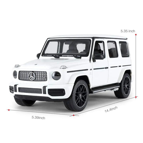 Mercedes AMG G63 Off Road Remote Control Car 1 14 Scale With Doors Open Working LED Lights 2.4Ghz White Toy Vehicle side view