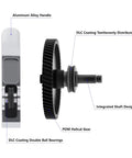 Hardened Steel Extruder Gear Kit With DLC Coated Shaft For A1 And A1 Mini 3D Printers, showing aluminum handle and gear details
