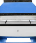 Electric 150 Ton Hydraulic Press Brake Bender Machine with 38 Inch Bend Length Two Stage Cylinder for precise metal bending details.