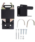 Heavy Duty Two Way Lockable Gate Latch For Round Tube Fences With Auto Close Mechanism and Integrated Padlock Loop includes hardware.