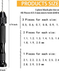 62 Piece Pin Vise Hand Drill Bits Set Micro Twist Kit With Clamp size details and included drill bits
