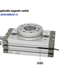 Rock Solid Pneumatic Rotary Cylinder Double Acting Air Table Actuator For Precision Vertical And Horizontal Motion Control Compatible With MSQB And MSQA Series Models Including MSQB1A MSQB2A MSQB3A MSQB7A MSQA1A MSQA2A MSQA3A MSQA7A side view with magnetic switch details