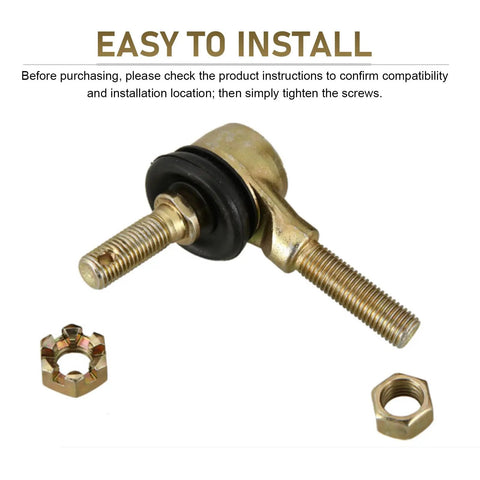 2 Pack M10xM10 Tie Rod Ball Joints Left And Right For ATV UTV Off Road Swing Arm Heavy Duty Upgrade Replacement Parts Universal For Four Wheelers Go Karts Scooters Gold, gold ball joint with nuts