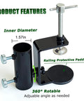 Heavy Duty Steel Umbrella Clamp That Attaches Anywhere A Deck Rail Or Boat Rail 360 Degree Rotatable Umbrella Holder With Double Thumbscrews