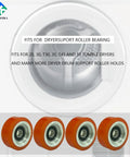 4 Pack Dryer Drum Support Rollers Replacement Kit For 70298701P 70298701 70568201 Fits Huebsch Speed Queen IPSO Tumble Dryers