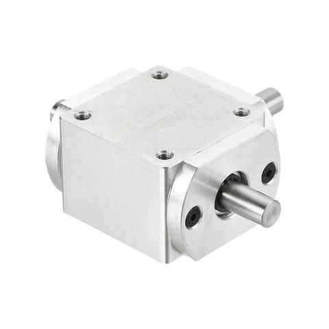 90 Degree Bevel Gearbox 1 To 1 Right Angle Gearbox With Dual Output Shafts 20 Tooth Bevel Gear 8mm Shaft Aluminum Frame Lightweight Durable