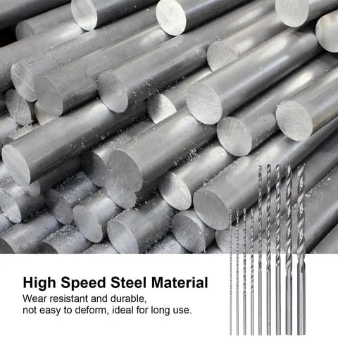 Cool 9Pc Extra Long HSS Twist Drill Set For Wood And Plastic Projects With High Performance Bits That Are Tough As Nails And Ready To Tackle Any Home Repair Job Fast. HSS drill bits with steel rods, wood and plastic use