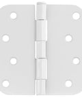 Heavy Duty 4 Inch Interior Door Hinges White Steel 3 Pack Smooth Swinging Removable Pin pre-lubricated hinge with rounded edges.