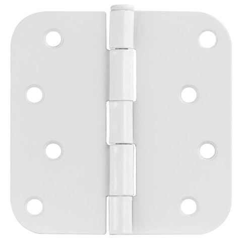 Heavy Duty 4 Inch Interior Door Hinges White Steel 3 Pack Smooth Swinging Removable Pin pre-lubricated hinge with rounded edges.