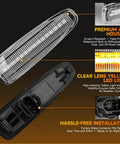 Mitsubishi Lancer VIII Front LED Side Marker Lights Pair With Clear Lens Yellow LED Turn Signals For 2008 To 2017 Models displayed