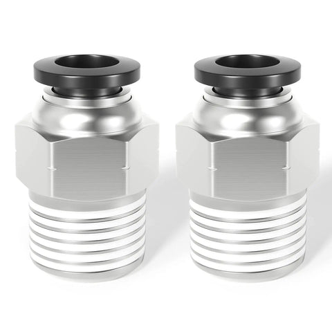 Straight Push To Connect Pneumatic Fittings 6mm Tube OD To 1/4 Inch NPT Thread Male Quick Connect Copper And Plastic 145 PSI For PU And PA