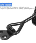 Built Like A Tank Heavy Duty Toggle Latch Clips That Lock Tight, 551 Pound Holding Capacity, Adjustable Black Galvanized Steel Lever Fasteners For Barn Gates, Grills, And Storage Sheds, 6 Pack close-up of installation with nut adjustment