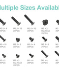 Top Shelf 300 Piece Black Laptop Screw Kit For Notebooks And Desktop Computers Steel Replacement Hardware For Dell Hp Mac Lenovo No Sweat Quick Repair Set showing various black screws in multiple sizes for repair.
