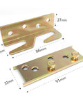 Beefy Bed Rail Brackets 4-Piece Set Universal Wood Bed Frame Hardware Galvanized Steel Reinforcement Kit, 86mm x 31mm