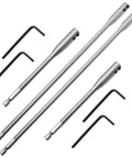 Rock Solid High Carbon Steel Drill Bit Extensions Six And Twelve Inch Hex Shank Spade Adapter universal kit with hex keys.