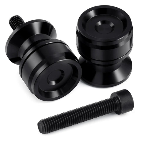 8mm Swingarm Spools Sliders Stand Universal M8 Black For Most Sport Bikes Street Bikes 600Cc 1000Cc Models Like CBR GSXR ZX SV Daytona Durable Aviation Grade Aluminum For Long Lasting Strength And Easy Install.