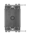 One Gang 18 Cu In Pvc Electrical Junction Box Gray Non Metallic Outlet Block For Switches And Dimmers 10 Pack front view with mounting screws.