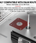 Close-up of Knockout Portable Bench Top Router Table for Real Workshops with heavy-duty insert plate for palm routers.